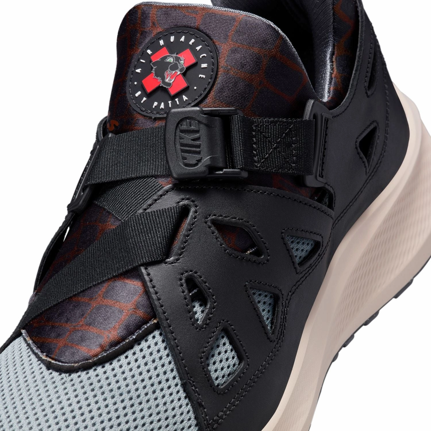 Nike Shoes With White Swoosh   Patta Air Huarache 'Black Cool Grey'