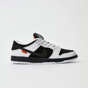 Lunar Skate Nike SB 'Tightbooth' Dunk Low QS Skate Shoes - White/Black-Safety Orange