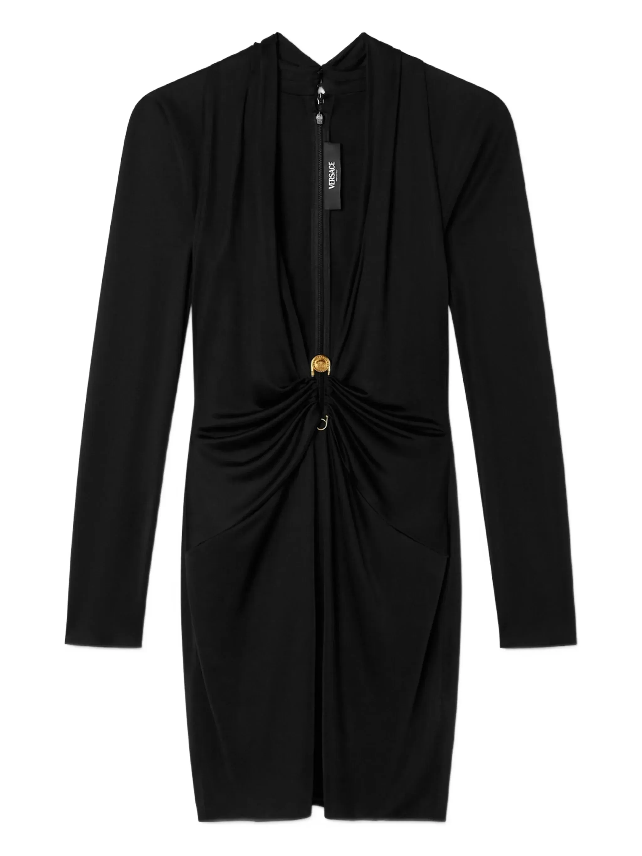 Brown Boots With Square Toe Safety Pin mini dress