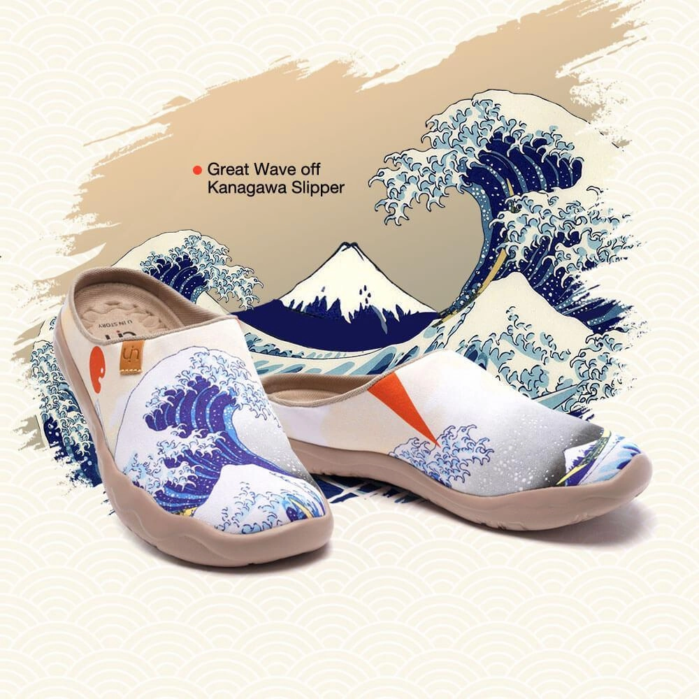 Cold Weather Business Casual Shoes Great Wave off Kanagawa Malaga Women