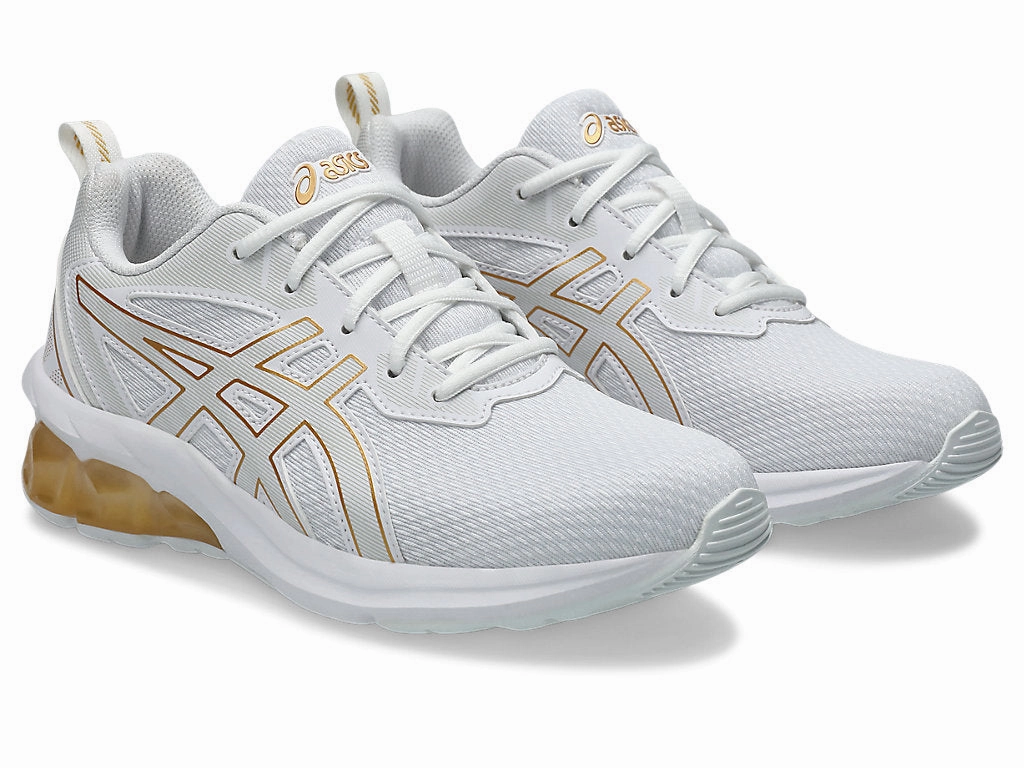 Asics Kid's Gel Quantum 90 Iv White/Gold Running Shoes Asics Retro Running Shoes