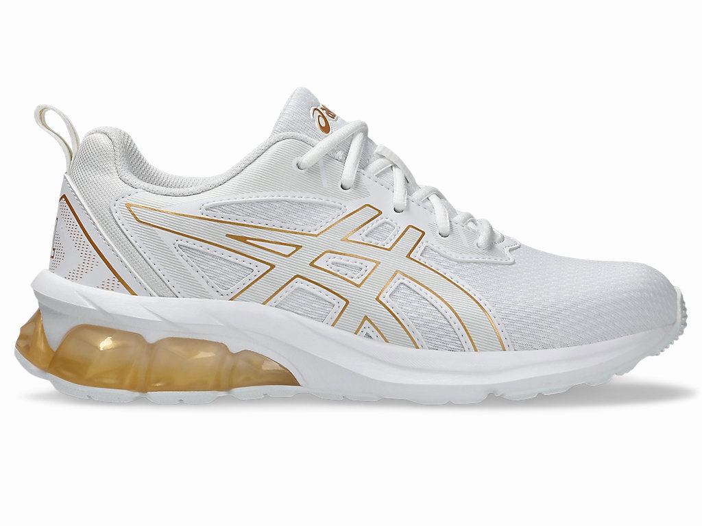 Asic Casual Shoes Asics Kid's Gel Quantum 90 Iv White/Gold Running Shoes