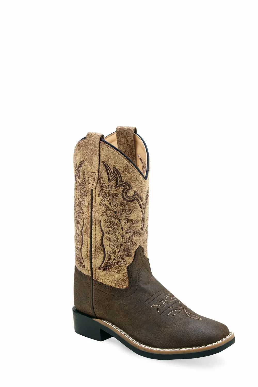 'Old West' Children's Western Square Toe - Brown / Tan Franco Fortini Boots