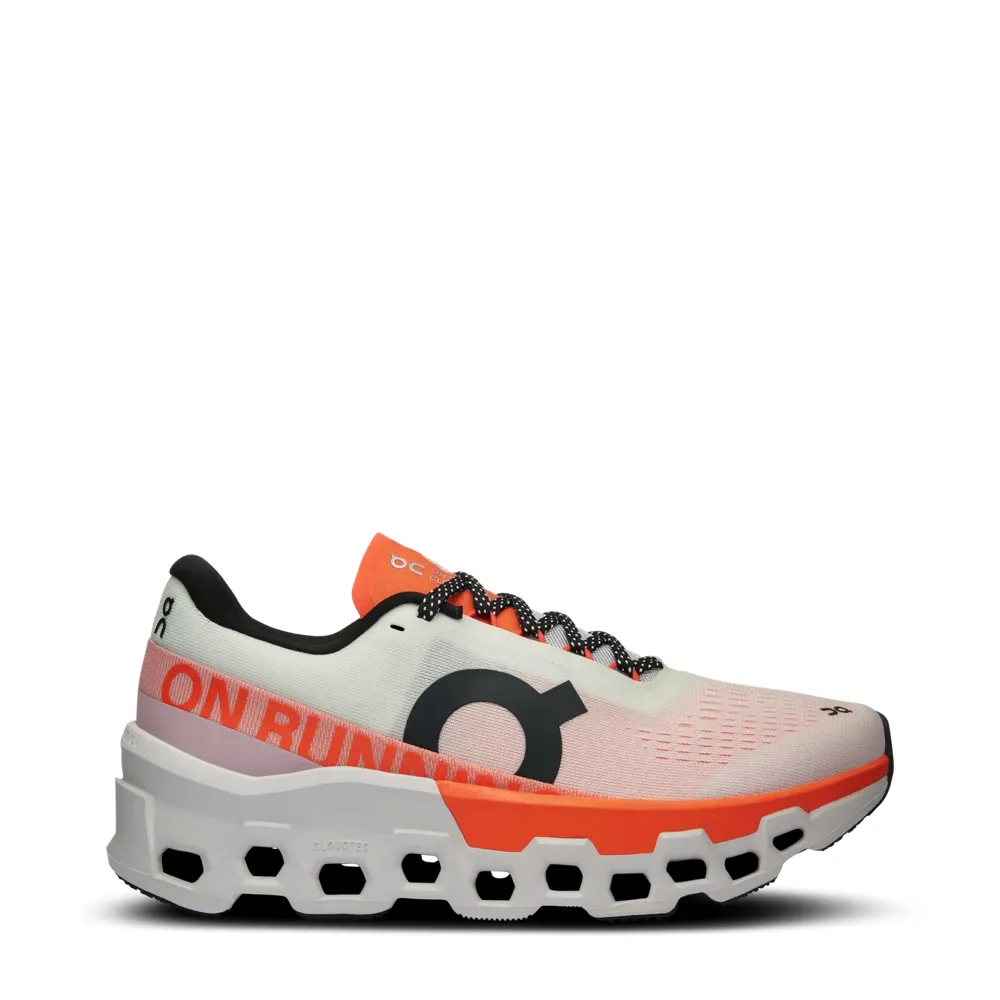 On Women's Cloudmonster 2 Sneaker in Undyed/Flame Best Type Of Shoes For Weight Training