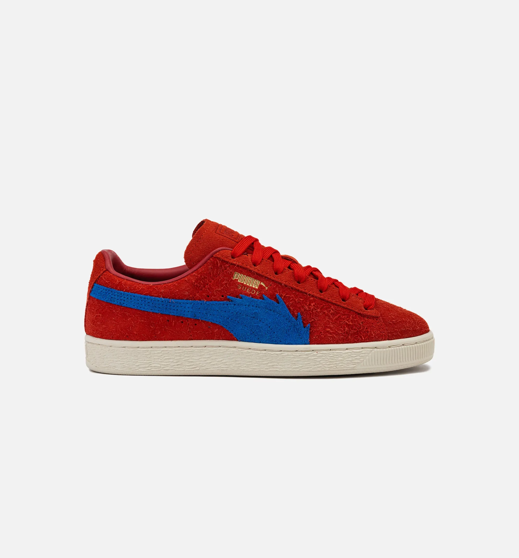 Velour Puma Shoes One Piece Suede Buggy Mens Lifestyle Shoe - Red/Blue