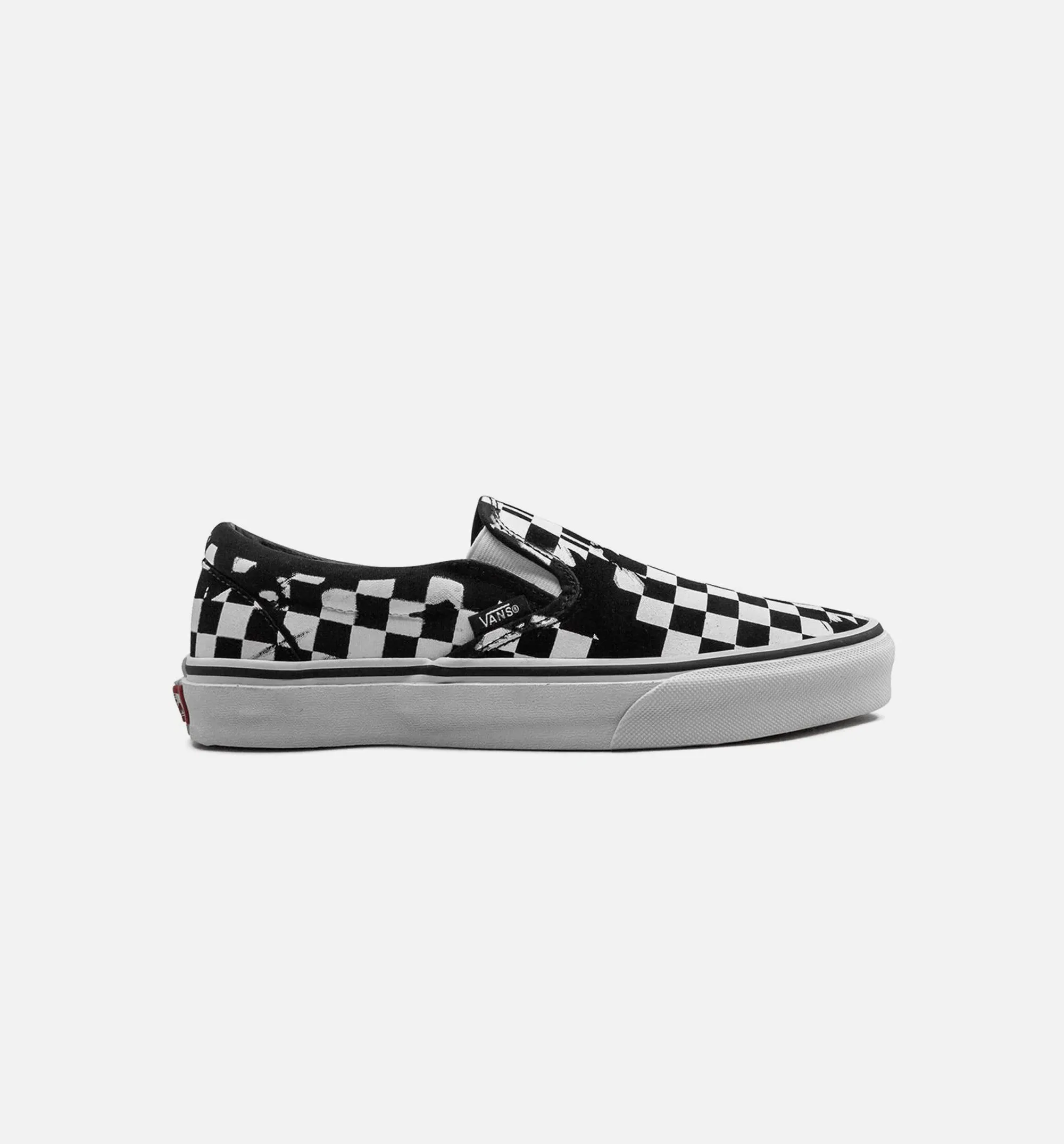 Forum 84 Low Adv Skate Shoes Overprint Check Classic Slip On Mens Shoe -  Checkerboard Black/White
