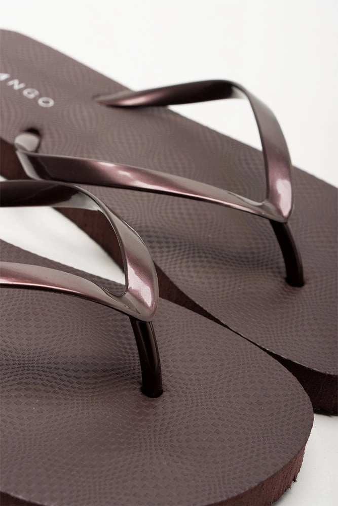 Flips Flops Brown Wedge Clear Sandals