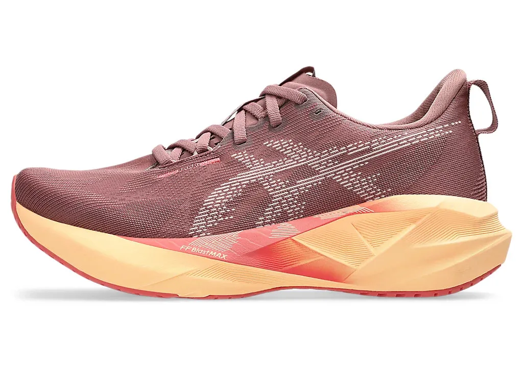 Women's Asics Novablast 5 - Dark Pink Clay/Rubble Red Asics Shoes Non Slip