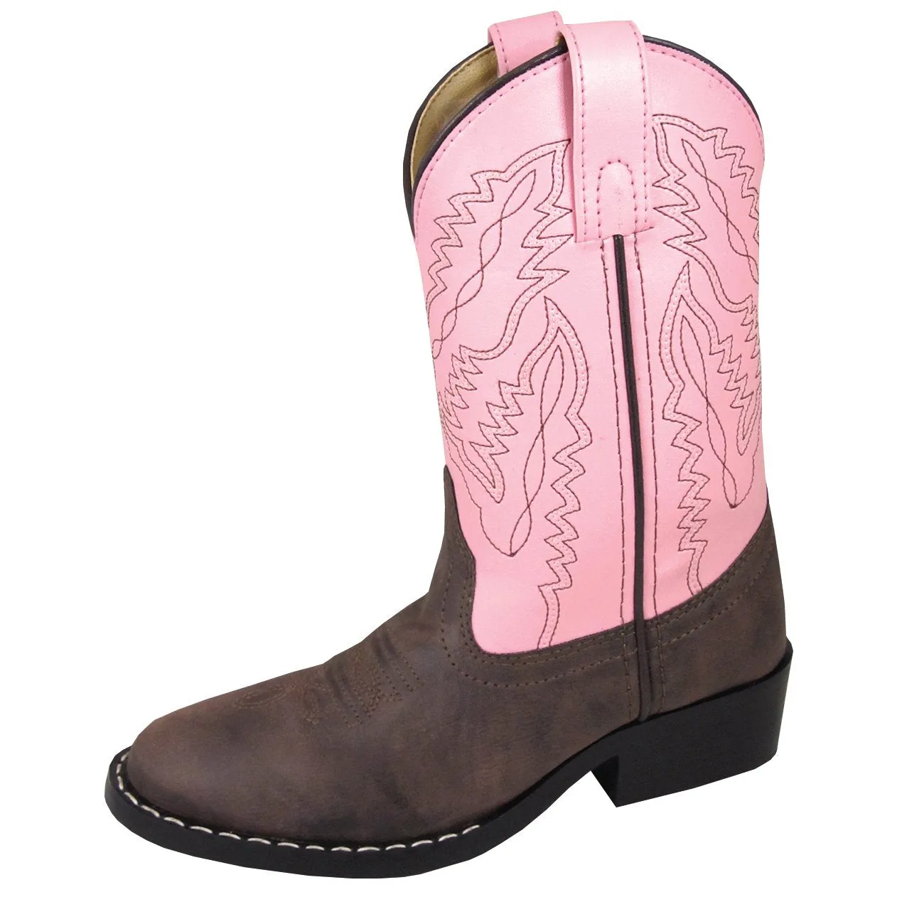 Suede Boots Smoky Mountain Girl's Children's Monterey Brown/Pink Cowboy Boot