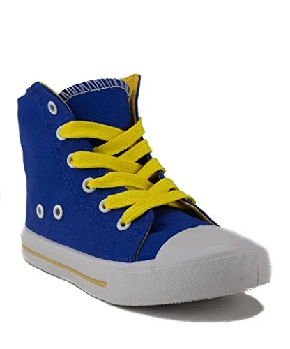 Chunky Heeled Boots Little Kids Girl's Boy's Poppy-01 Canvas Hi Top Zipped Sneakers Boots Shoes