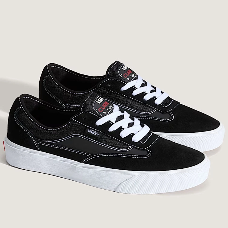 White Suede Skate Shoes Vans Skate Curren Caples Black White Shoes
