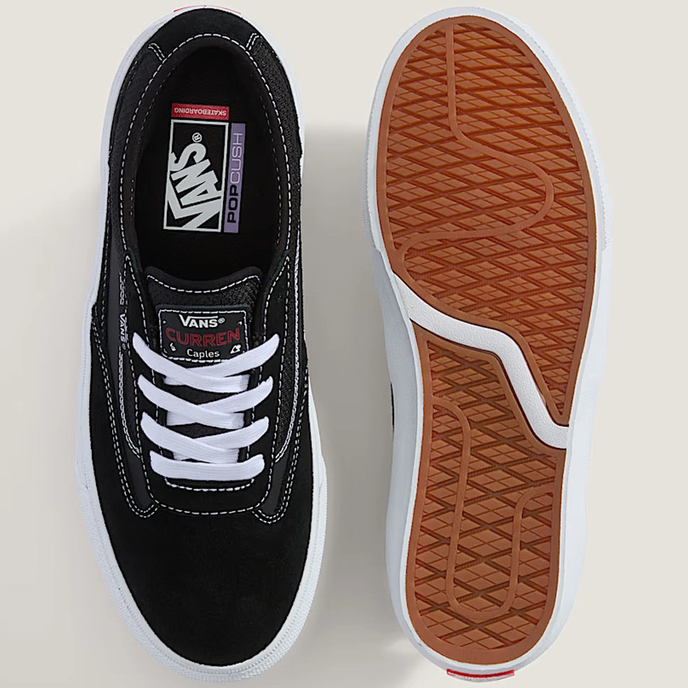 St Skate Shoes Vans Skate Curren Caples Black White Shoes