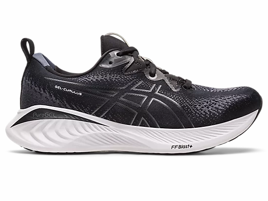 Asics Womens Gel Cumulus 25 Wide- Black/White (1012B439-002) Good Shoes For Strength Training