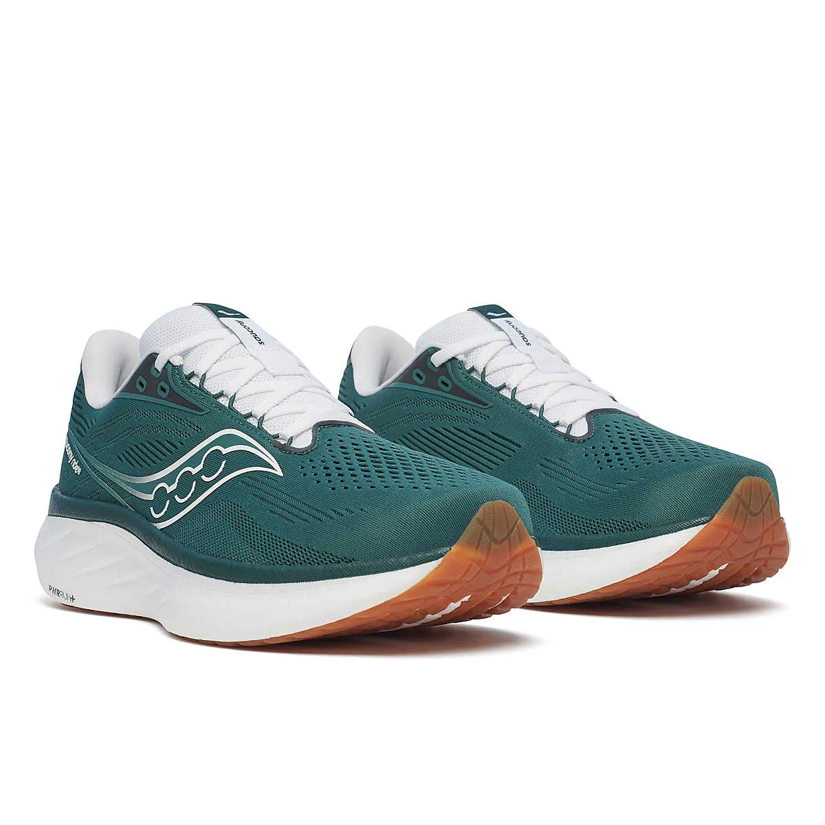 Saucony Men's Ride 18 Running Shoes Pine/White Running Shoes Plantar