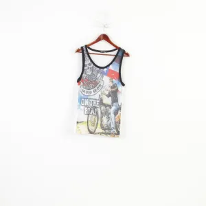 Shoes For Casual Office Wear Hi-Chic Men S Shirt Sleevelees White Moto Club On The Road Tank Top Mesh Vintage Top