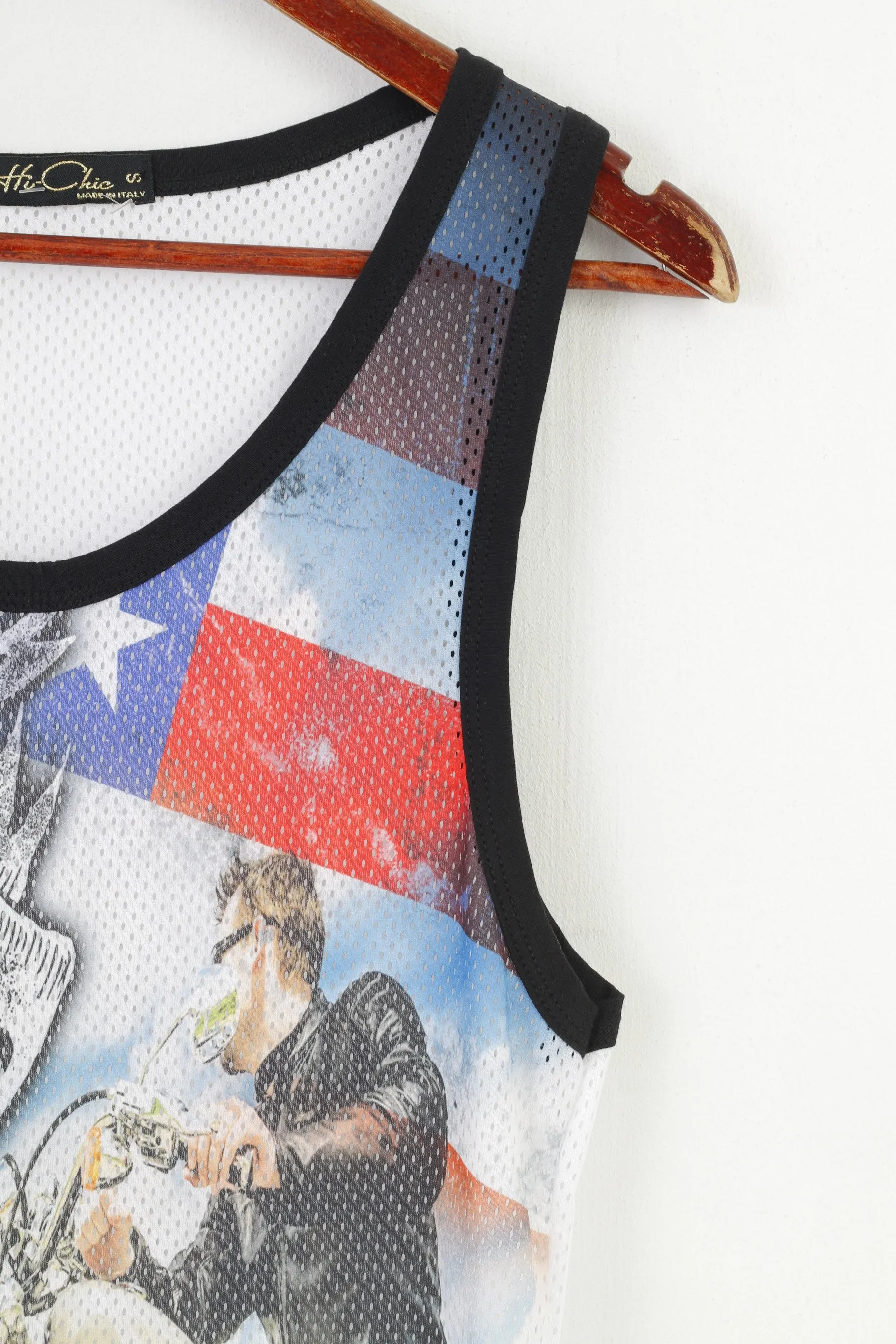 White Casual Shoe Hi-Chic Men S Shirt Sleevelees White Moto Club On The Road Tank Top Mesh Vintage Top