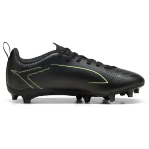 Puma Ultra 6 Play FG/AG JR Football Boots - Youth - Black/Fizzy Light/Green Soccer Cleats 360