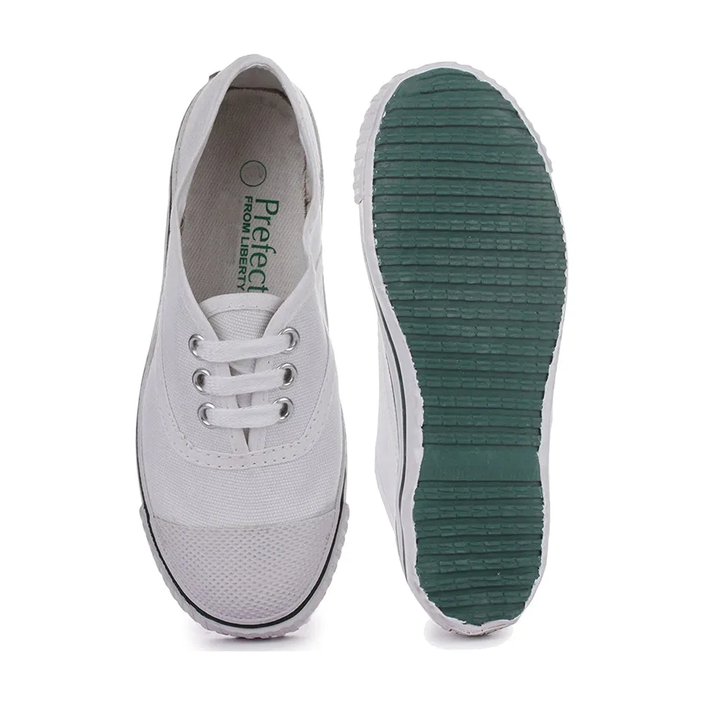 Everyday Casual Shoes Prefect (White) Lacing PT School Shoes For Kids SKOOLTENIS By Liberty