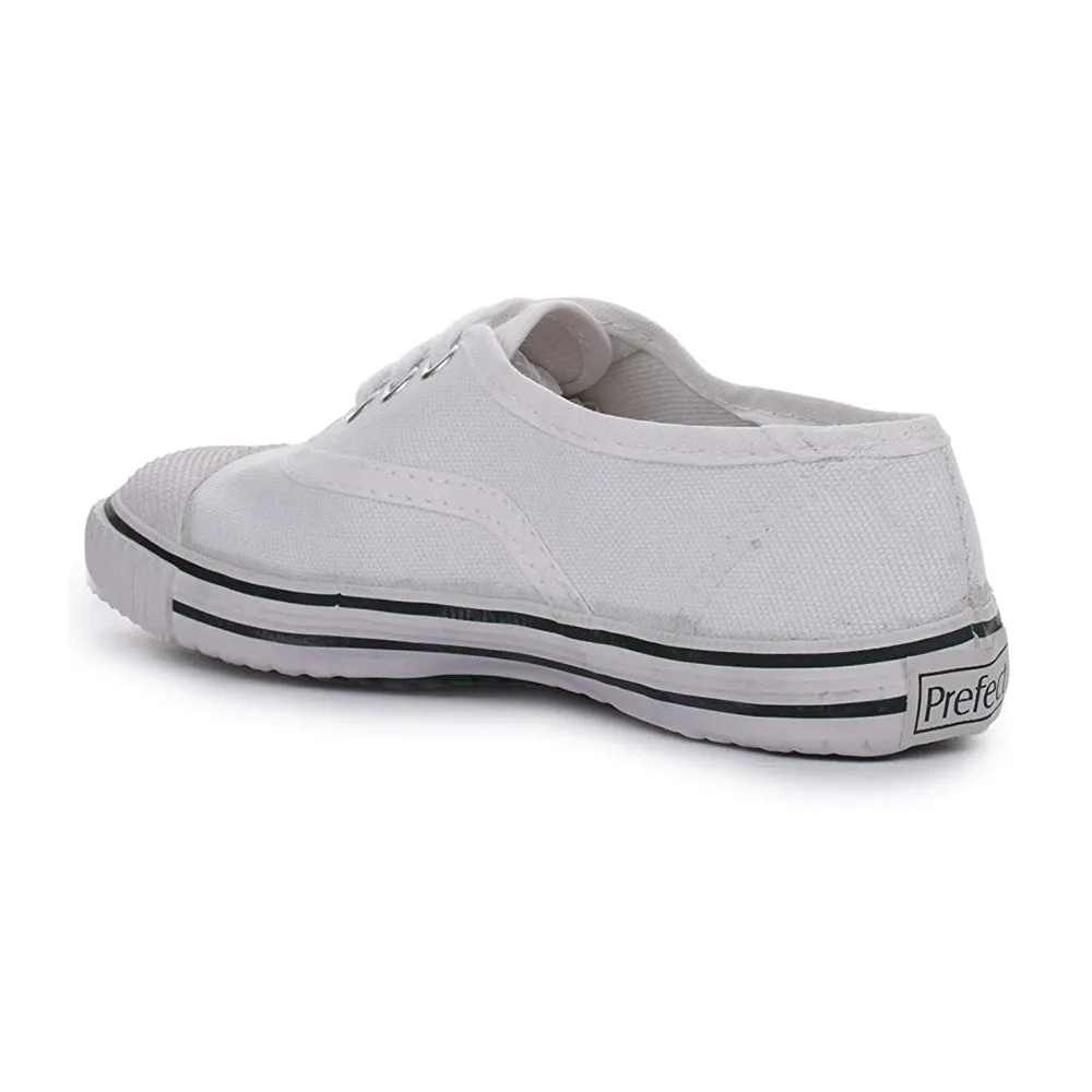 Prefect (White) Lacing PT School Shoes For Kids SKOOLTENIS By Liberty Casual Dress With Flat Shoes