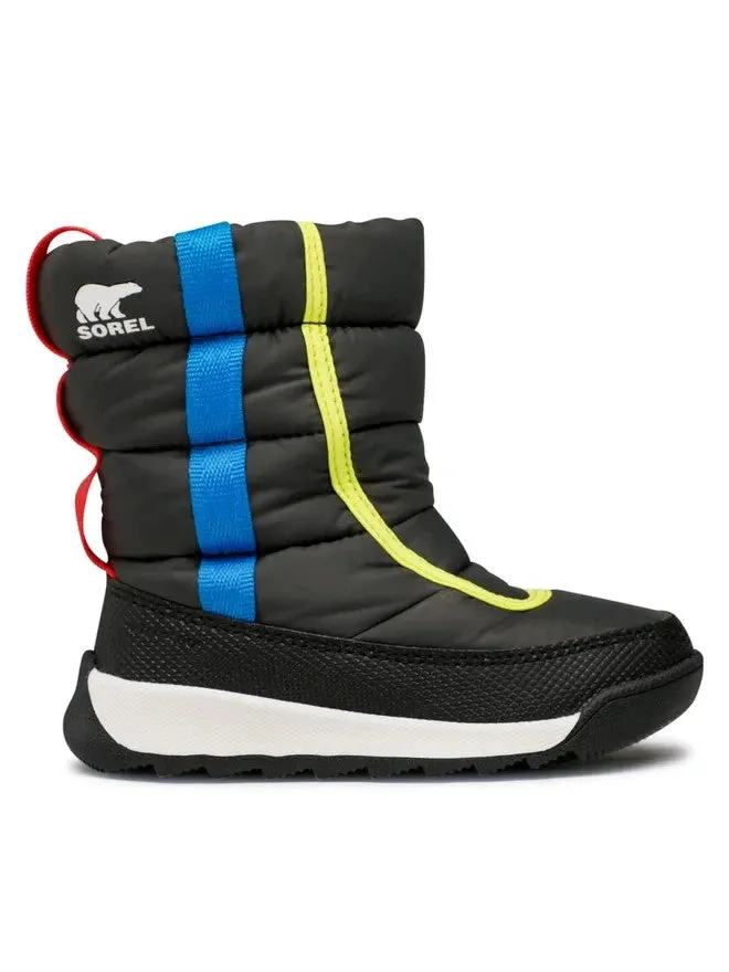 Sorel Whitney II Puffy NC3873-093 Kids Black Slip-On Puffer Boots VER109 Cowboy Boot Work Boots