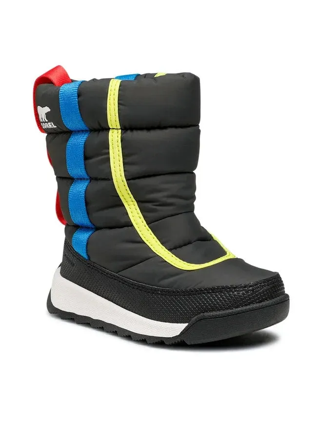 Boots Waterproof Sorel Whitney II Puffy NC3873-093 Kids Black Slip-On Puffer Boots VER109