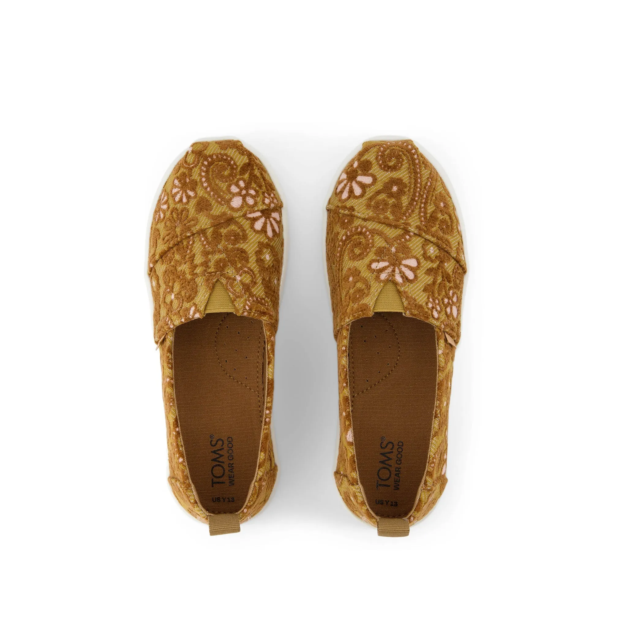 Upper Casual Shoes Youth Alpargata Golden Honey Floral Brocade Kids Shoe