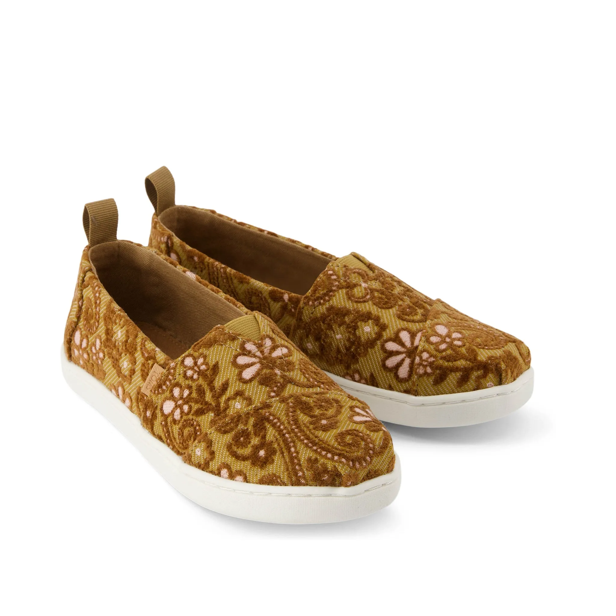 Youth Alpargata Golden Honey Floral Brocade Kids Shoe Best Casual Slip-on Shoes 2025