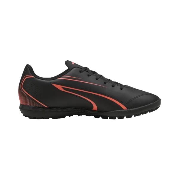 Puma VITORIA TT Football Boots Puma Black Glowing Red Youth Turf Cleats Soccer