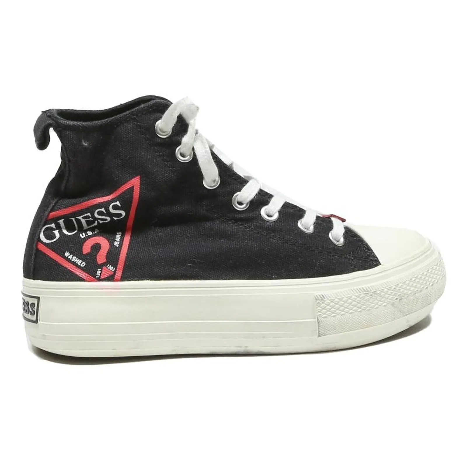 Altra Hiit Xt Cross Training Shoe GUESS High Top Girls Trainers Black Canvas UK 2 Platform Lace-Up Casual