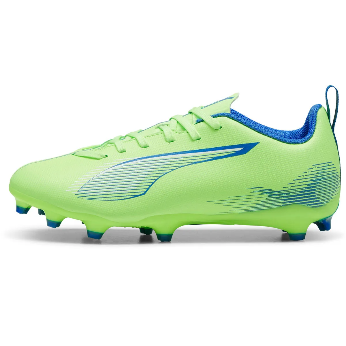 Soccer Cleats Gx Puma Ultra 5 Play FG/AG Football Boots - Youth - Fizzy Apple/White/Blue