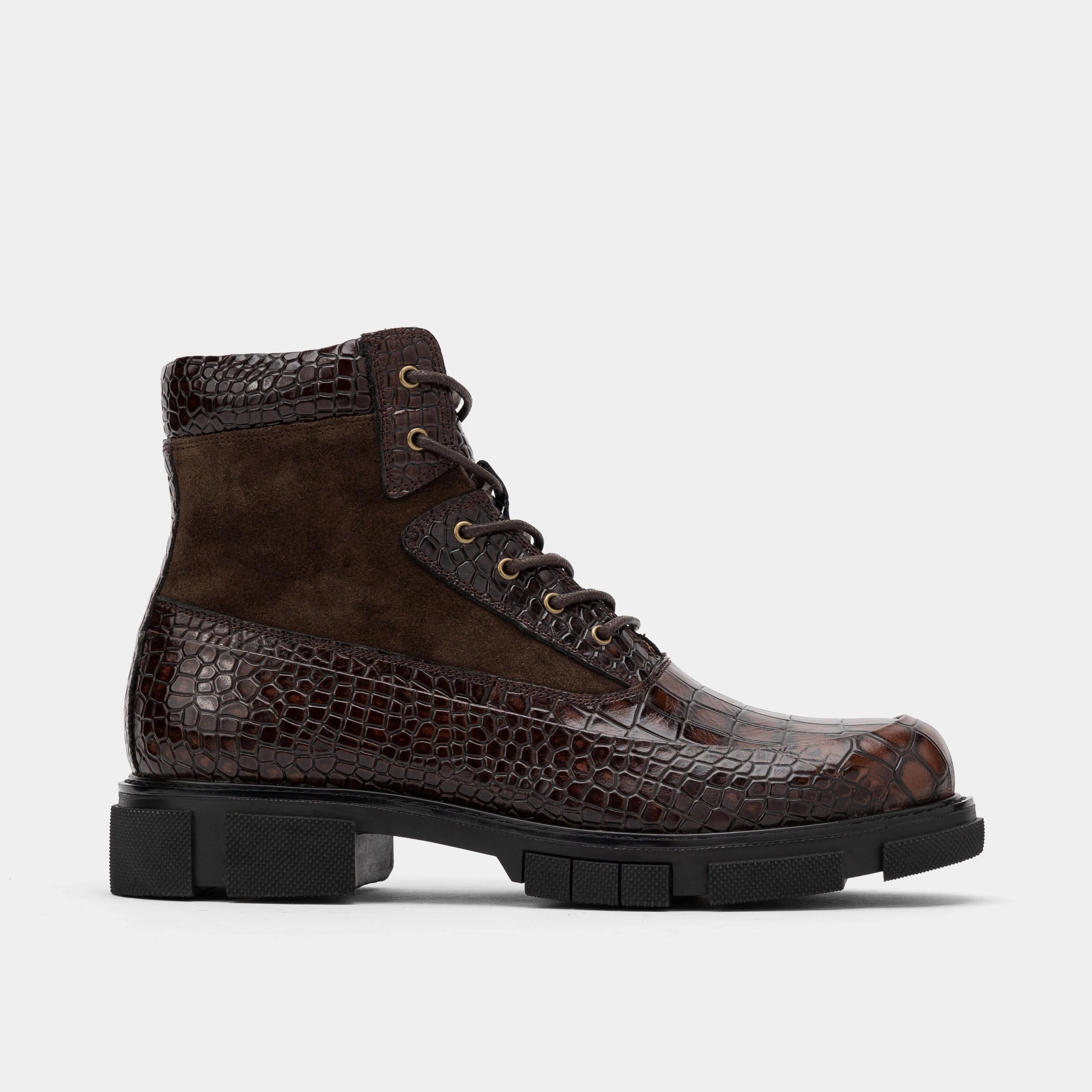 Otis Brown Crocskin Leather Combat Boots Joules Rain Boots Review