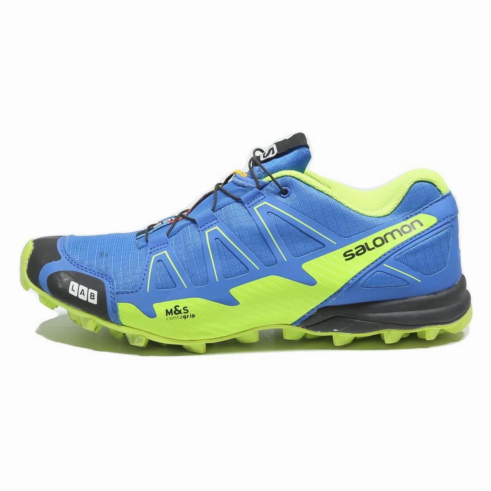 Trail Shoes Lightweight SALOMON S Lab Mens Low Top Trainers Blue & Green Synthetic UK 9 Trail Running