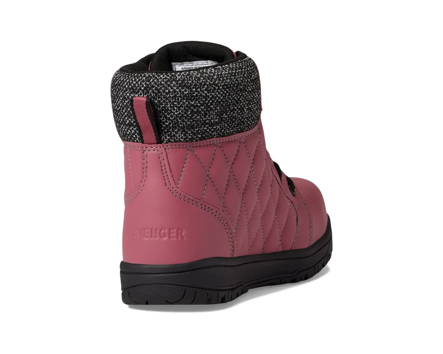 Avenger Womens Metro 8in CN EH Black Work Boots Yellow Rubber Boots