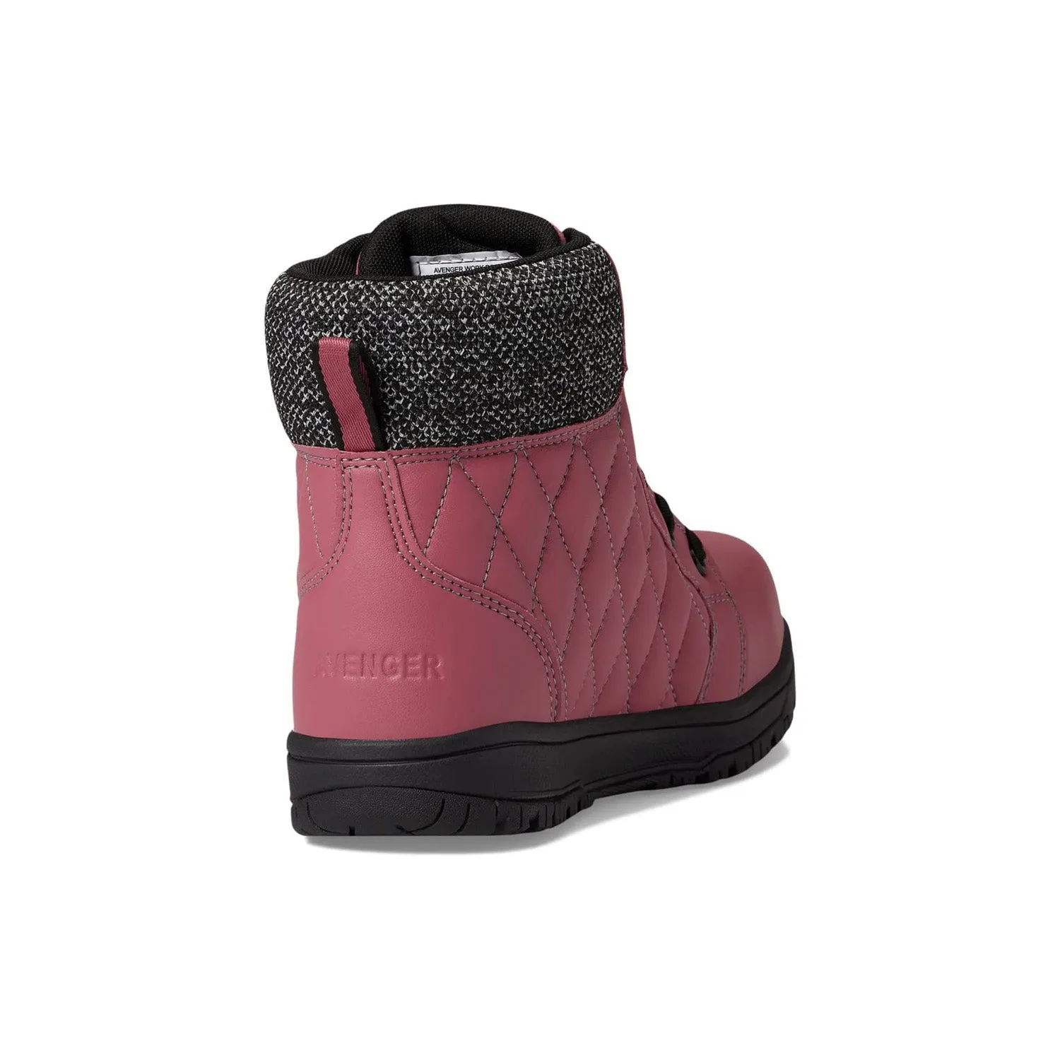 Avenger Womens Metro 8in CN EH Black Work Boots Rocker Boots