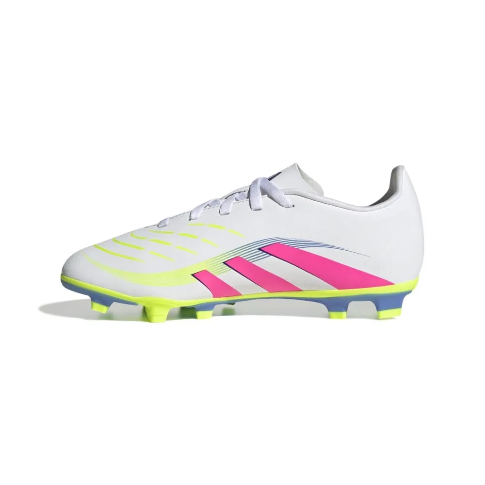 James Rodriguez Soccer Cleats Adidas Predator Club Firm Ground Junior Football Boots White Lucid Pink Lucid Lemon