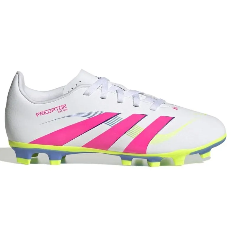 Free Soccer Cleats Adidas Predator Club Firm Ground Junior Football Boots White Lucid Pink Lucid Lemon
