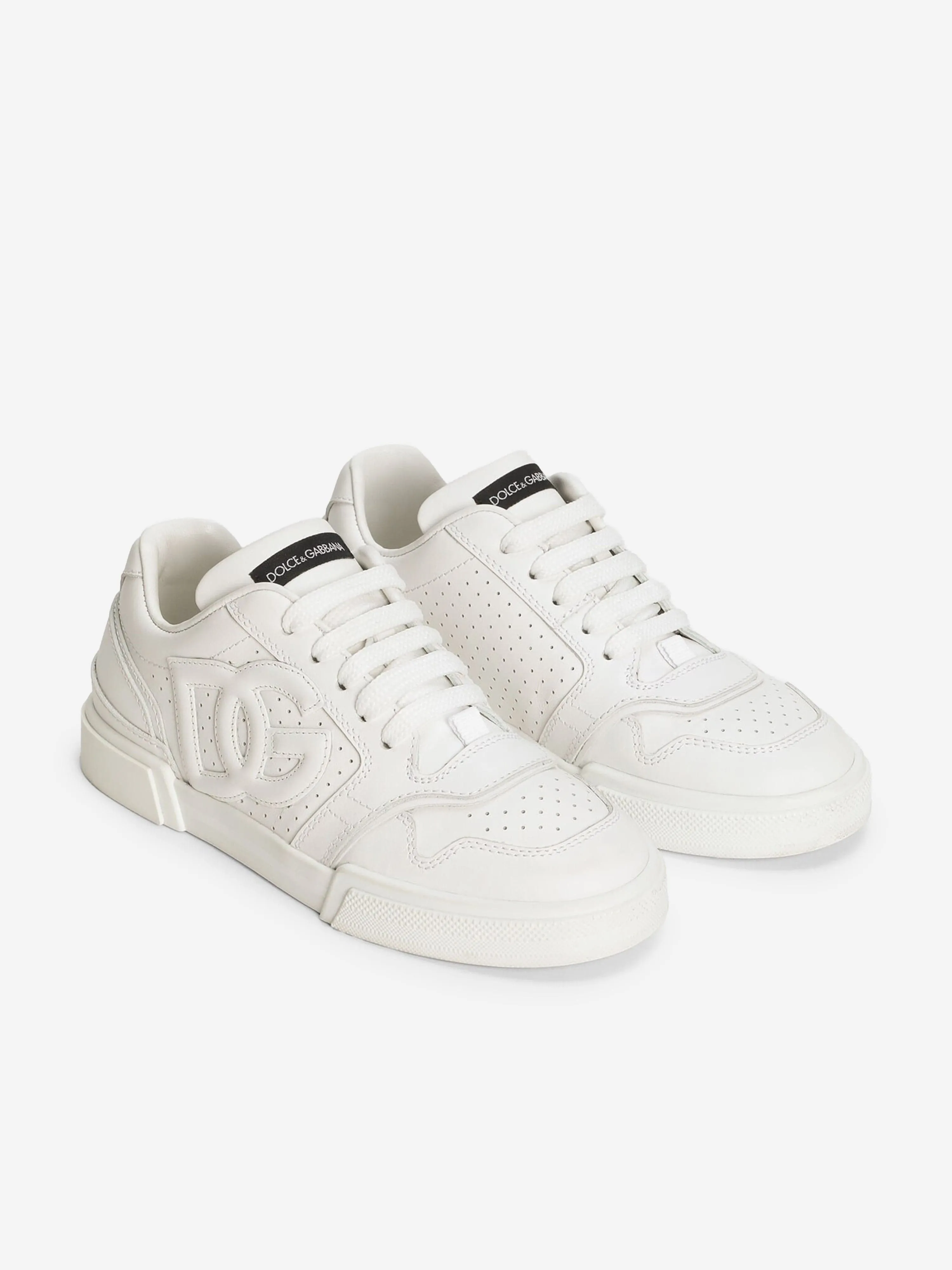 Cross Training Shoes Definition Dolce & Gabbana Boys Leather DG Logo Trainers in White