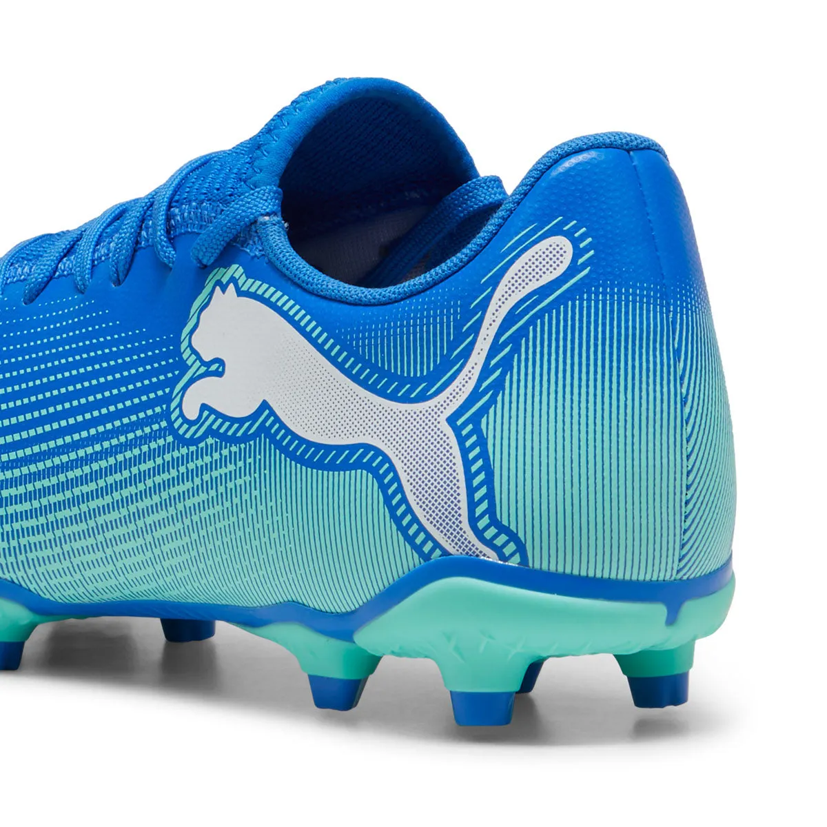 Puma Future 7 Play FG/AG Football Boots - Adult - Blue/Mint/White Forward Soccer Cleats
