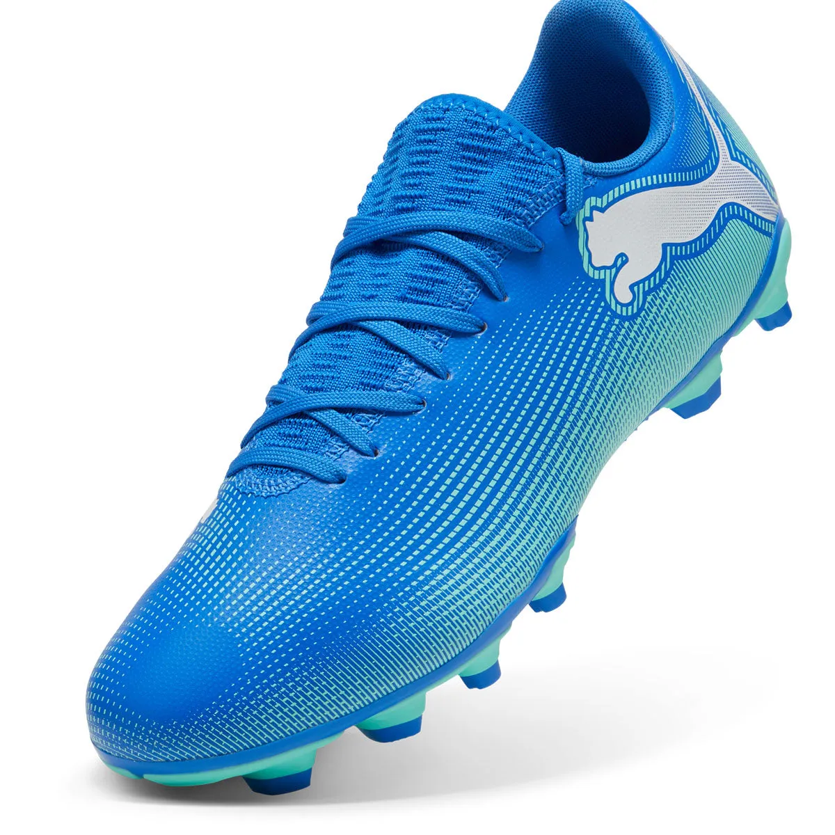 Puma Future 7 Play FG/AG Football Boots - Adult - Blue/Mint/White Phantom Gt2 Club Mg Multi-ground Soccer Cleat