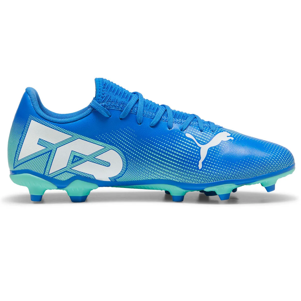 Vinicius Jr Soccer Cleats Puma Future 7 Play FG/AG Football Boots - Adult - Blue/Mint/White
