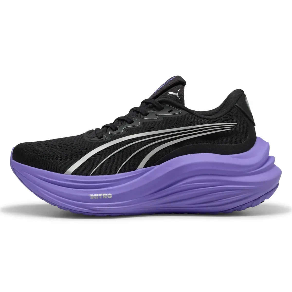 Puma Magmax Nitro Running Shoes - Womens - Black/Purple Puma Extra Wide Shoes