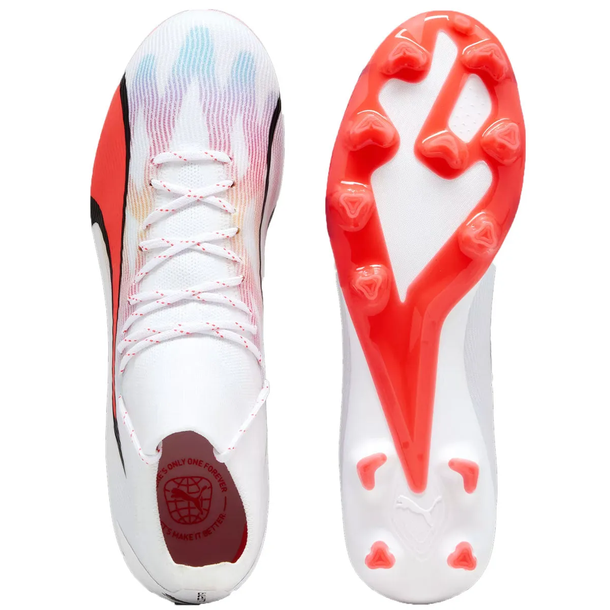 Soccer Cleats Galaxy Puma Ultra Pro FG/AG Football Boots - Adult - White