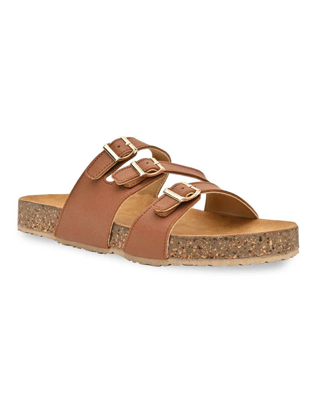 Rocia By Regal Tan Women Casual Flats Croc Slides