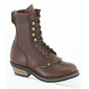 AdTec Childrens Girls Chestnut Packer Boot Tumble Leather Chore 1 M Tactical Boots