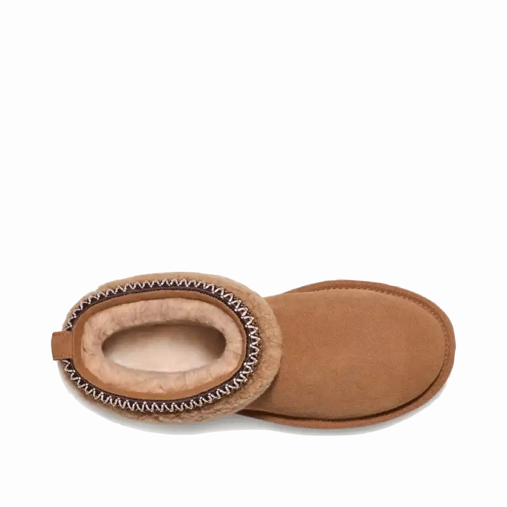 Dallas Cowboys Rain Boots UGG Women's Classic Ultra Mini Maxi Curly Boot in Chestnut