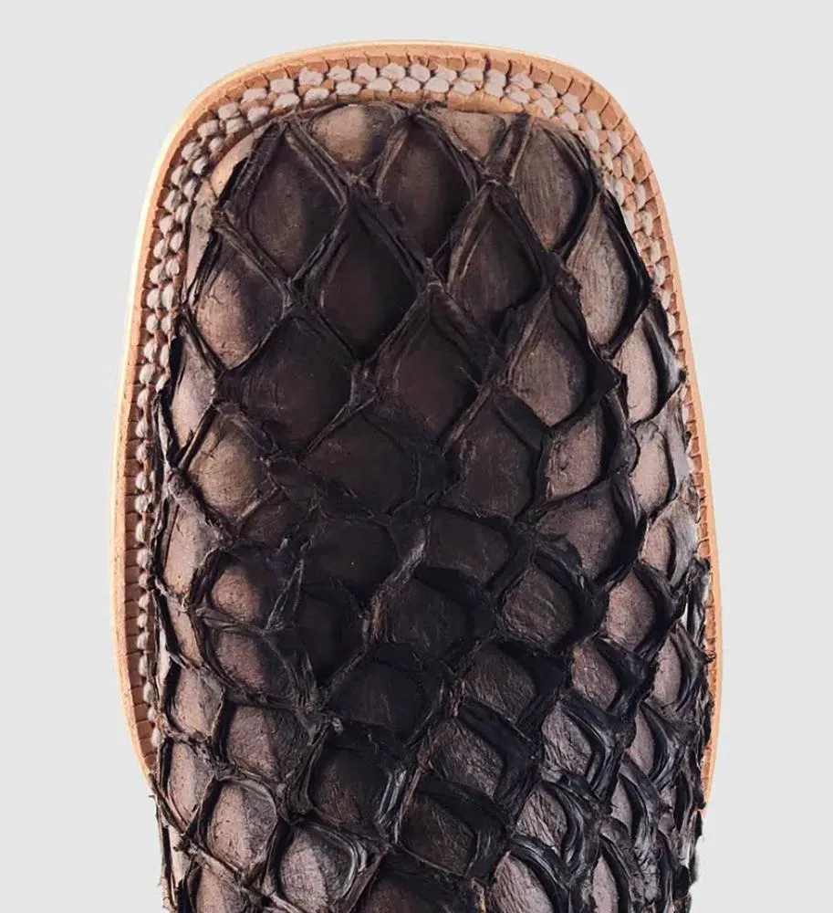 Gucci Boots R. Watson Mens Matte Chocolate Pirarucu Fish Exotic Boot   RW7800-2