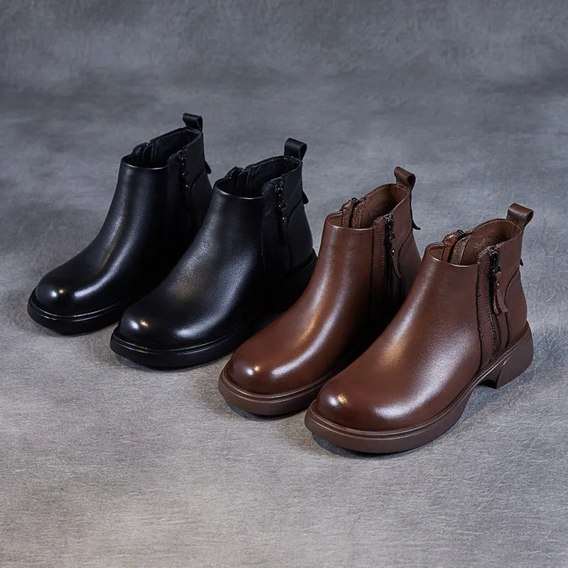 Amazon Joules Rain Boots Women Minimalist Leather Double Side Zippers Ankle Boots