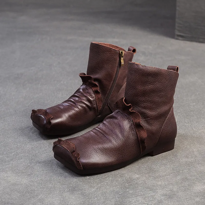 Sperry Top Sider Pelican Rain Boots Women Vintage Solid Leatherrr Flat Soft Ankle Boots