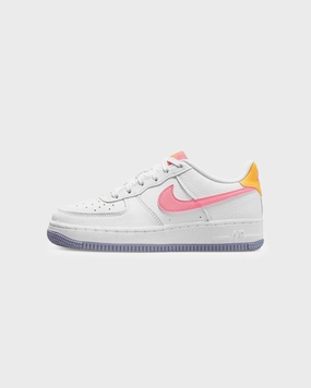 Nike Kids' Air Force 1 (GS) White/Coral Chalk Cool High Top Basketball Shoes