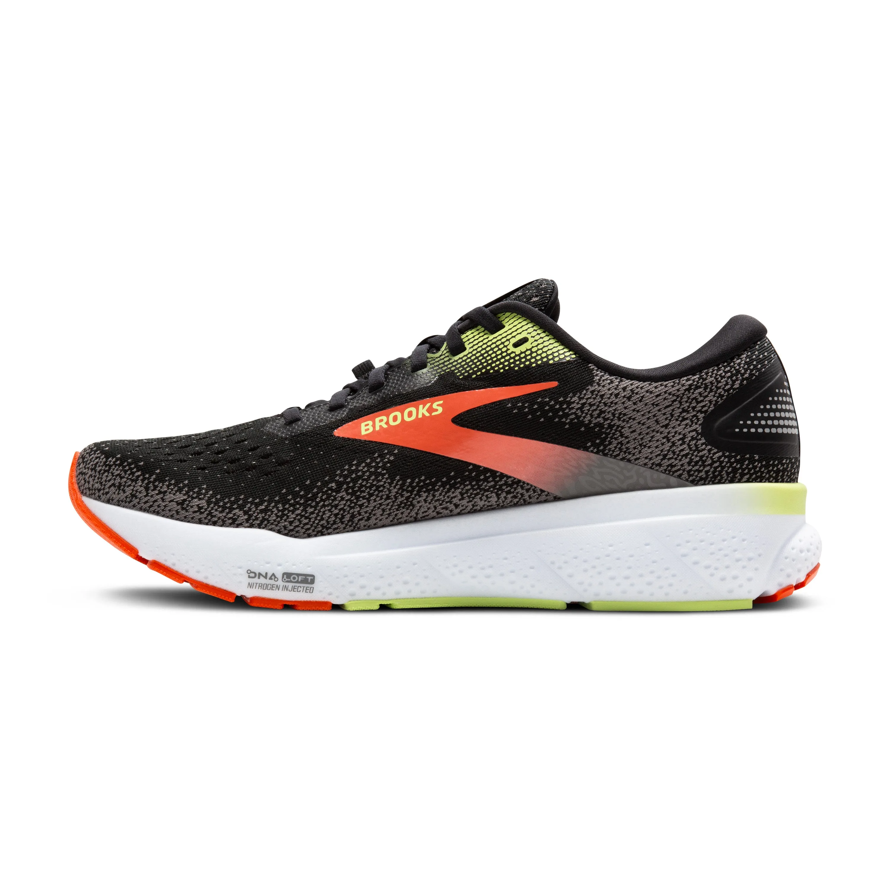 MEN'S GHOST 16 GTX - D - 049 BLACK/MANDARIN RED/GREEN Best Running Shoe Deals
